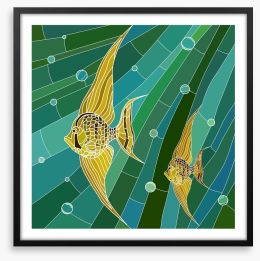 Yellow fish mosaic Framed Art Print 50106822