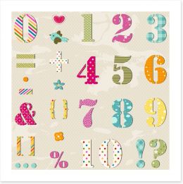 Alphabet and Numbers Art Print 50292424