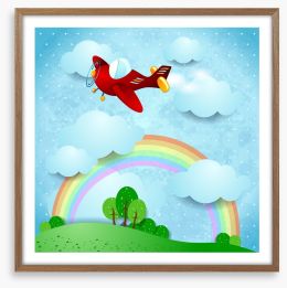 Red airplane Framed Art Print 50310884