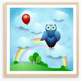 Hooty and the red balloon Framed Art Print 50348335