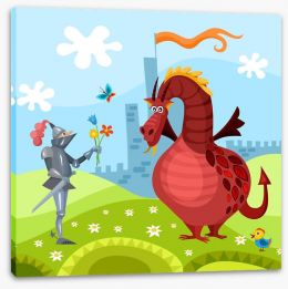 Knights and Dragons Stretched Canvas 50393651