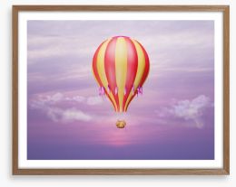 Purple sky balloon Framed Art Print 50444575