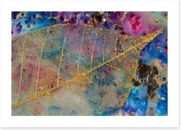 Gold filigree leaf Art Print 50780055