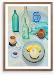 Breakfast and bottles Framed Art Print 50808754