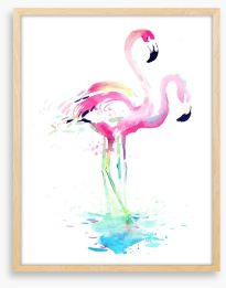 Pink flamingo watercolour