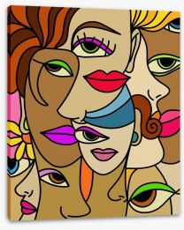 Many faces of life Stretched Canvas 51244400