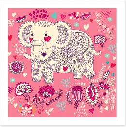 Pink elephant dream Art Print 51254468