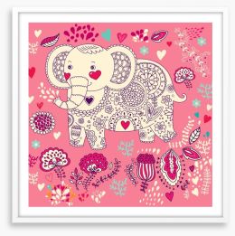 Pink elephant dream Framed Art Print 51254468