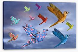 Origami bird dreamscape Stretched Canvas 51270603