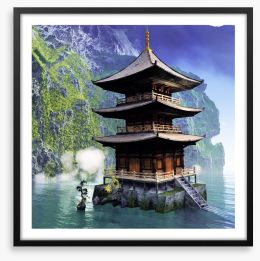 Buddhist temple in the mountains Framed Art Print 51401971