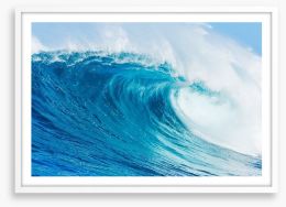 Blue barrel wave Framed Art Print 52095427