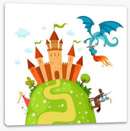Knights and Dragons Stretched Canvas 52104461