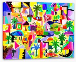 Sunny beach town Stretched Canvas 52192873