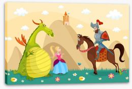 Knights and Dragons Stretched Canvas 52219565