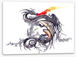 Chinese dragon flames Stretched Canvas 52270014