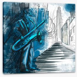 Sax player blues Stretched Canvas 52554166