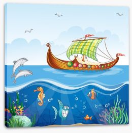Sailing over the reef Stretched Canvas 52661287