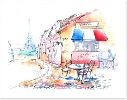 The little Parisian cafe Art Print 52737089