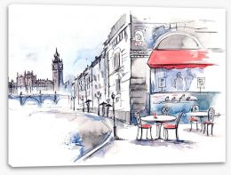Cafe by the Thames Stretched Canvas 52737098