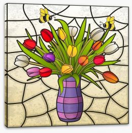 Stained glass tulips Stretched Canvas 52984722