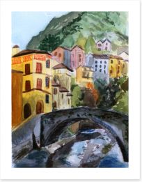 Village by the canal Art Print 53038532