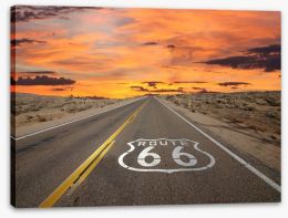Route 66 sunrise Stretched Canvas 53081233