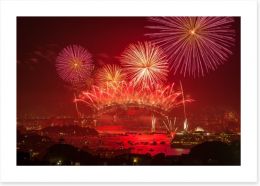 Spectacular Sydney fireworks Art Print 53257557