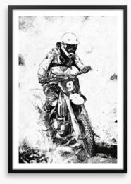 Motocross in mono Framed Art Print 53293490