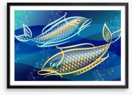 Neon fish Framed Art Print 53385765