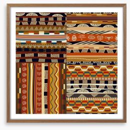 Tribal patchwork Framed Art Print 53672218