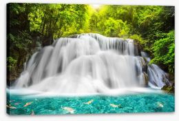 Tropical jungle waterfall Stretched Canvas 53689376