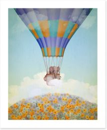 Elephant in the balloon Art Print 53883063