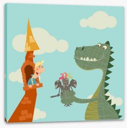 Knights and Dragons Stretched Canvas 54121347