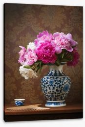 Peonies in a chinese vase Stretched Canvas 54150955