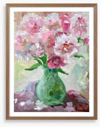 Pink peonies in a vase Framed Art Print 54594236