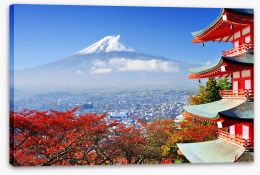 Mt. Fuji and Chureito Pagoda Stretched Canvas 54636376