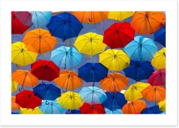 The festival of umbrellas Art Print 54728630