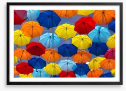 The festival of umbrellas Framed Art Print 54728630
