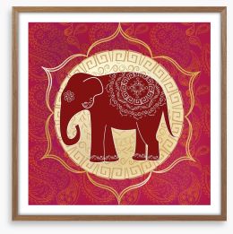 Elephant lotus mandala Framed Art Print 54807164