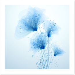 Blue flower sparkle Art Print 54961164