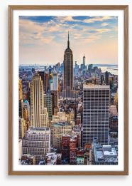 New York City at dusk Framed Art Print 55075201