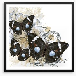 Butterfly filigree Framed Art Print 55115405