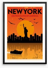 New York sundown Framed Art Print 55206297
