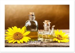 Golden sunflower oil