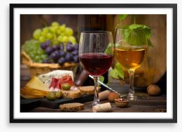 Cheese and wine Framed Art Print 55333932