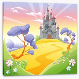 The castle on the hill Stretched Canvas 55350599