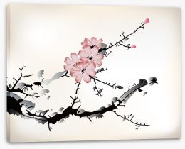 Plum blossom branch Stretched Canvas 55506686