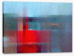 Red on blue Stretched Canvas 55518852