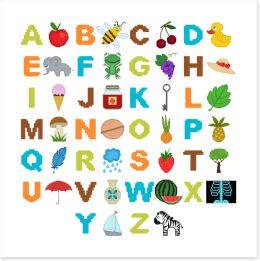Alphabet and Numbers Art Print 55642327