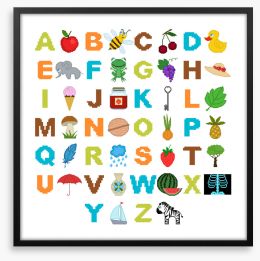 Pixel art alphabet Framed Art Print 55642327